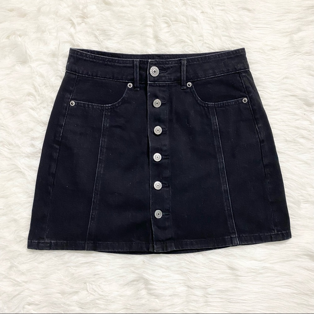 AMERICAN EAGLE Black Denim Mini Skirt - Picture 1 of 6